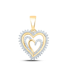 Load image into Gallery viewer, Radiant Love: 10kt Yellow Gold Diamond Heart Pendant product  Top View from Splendid Jewellery