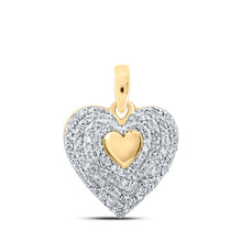 Load image into Gallery viewer, 10kt Yellow Gold Diamond Heart Pendant: A Mesmerizing Symbol of Love and Elegance product  Top View from Splendid Jewellery