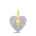 10kt Yellow Gold Diamond Heart Pendant: A Mesmerizing Symbol of Love and Elegance product  Top View from Splendid Jewellery