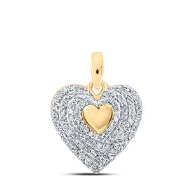 10kt Yellow Gold Diamond Heart Pendant: A Mesmerizing Symbol of Love and Elegance product  Top View from Splendid Jewellery