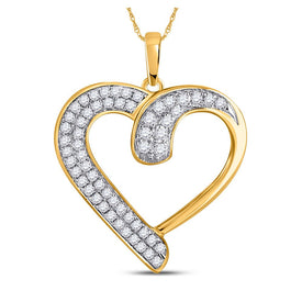 10kt Yellow Gold Diamond Heart & Love Symbol Pendant - A Captivating Expression of Affection and Devotion product  Top View from Splendid Jewellery