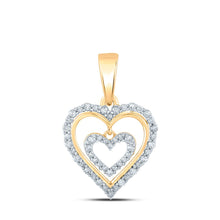 Load image into Gallery viewer, 10kt Yellow Gold Diamond Heart &amp; Love Symbol Pendant | 1/4 Cttw | Splendid Jewellery product  Top View from Splendid Jewellery