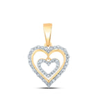 10kt Yellow Gold Diamond Heart & Love Symbol Pendant | 1/4 Cttw | Splendid Jewellery product  Top View from Splendid Jewellery