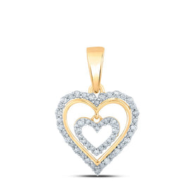 10kt Yellow Gold Diamond Heart & Love Symbol Pendant | 1/4 Cttw | Splendid Jewellery product  Top View from Splendid Jewellery