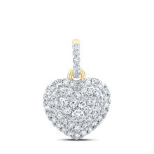 Load image into Gallery viewer, 10kt Yellow Gold Diamond Heart Pendant - A Timeless Symbol of Love product  Top View from Splendid Jewellery