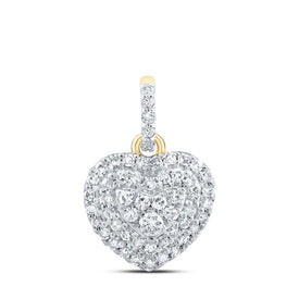 10kt Yellow Gold Diamond Heart Pendant - A Timeless Symbol of Love product  Top View from Splendid Jewellery