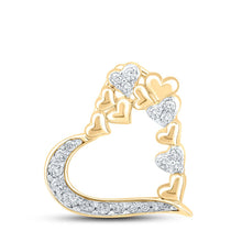 Load image into Gallery viewer, 10kt Yellow Gold Diamond Heart &amp; Love Symbol Pendant - A Radiant Expression of Affection product  Top View from Splendid Jewellery