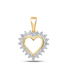 Load image into Gallery viewer, Radiant Love: 10kt Yellow Gold Diamond Heart Pendant product  Top View from Splendid Jewellery