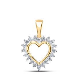 Radiant Love: 10kt Yellow Gold Diamond Heart Pendant product  Top View from Splendid Jewellery