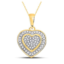 Load image into Gallery viewer, 10kt Yellow Gold Diamond Heart &amp; Love Symbol Pendant - A Captivating Expression of Love and Elegance product  Top View from Splendid Jewellery