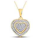 10kt Yellow Gold Diamond Heart & Love Symbol Pendant - A Captivating Expression of Love and Elegance product  Top View from Splendid Jewellery
