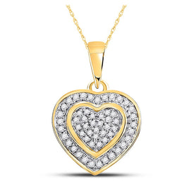 10kt Yellow Gold Diamond Heart & Love Symbol Pendant - A Captivating Expression of Love and Elegance product  Top View from Splendid Jewellery