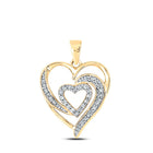 Radiant Love: 10kt Yellow Gold Diamond Heart Pendant product  Top View from Splendid Jewellery