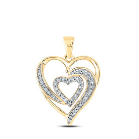 Radiant Love: 10kt Yellow Gold Diamond Heart Pendant product  Top View from Splendid Jewellery