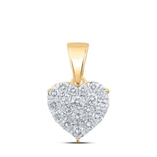 Load image into Gallery viewer, 10kt Yellow Gold Diamond Heart &amp; Love Symbol Pendant - A Radiant Expression of Love and Romance product  Top View from Splendid Jewellery