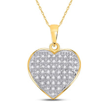 Load image into Gallery viewer, Radiant Love Diamond Heart Pendant - 10kt Yellow Gold Women&#39;s 1/6 Cttw product  Top View from Splendid Jewellery