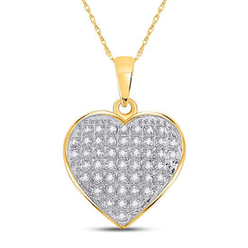Radiant Love Diamond Heart Pendant - 10kt Yellow Gold Women's 1/6 Cttw product  Top View from Splendid Jewellery