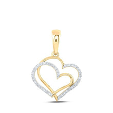 Load image into Gallery viewer, 10kt Yellow Gold Diamond Heart &amp; Love Symbol Pendant | Splendid Jewellery product  Top View from Splendid Jewellery