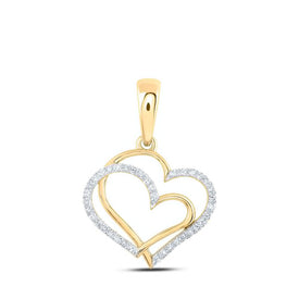 10kt Yellow Gold Diamond Heart & Love Symbol Pendant | Splendid Jewellery product  Top View from Splendid Jewellery