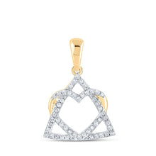 Load image into Gallery viewer, Radiant Love Diamond Heart Pendant in 10kt Yellow Gold product  Top View from Splendid Jewellery