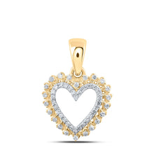 Load image into Gallery viewer, 10kt Yellow Gold Diamond Heart &amp; Love Symbol Pendant | Splendid Jewellery product  Top View from Splendid Jewellery