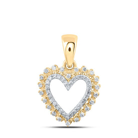 10kt Yellow Gold Diamond Heart & Love Symbol Pendant | Splendid Jewellery product  Top View from Splendid Jewellery
