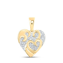 Load image into Gallery viewer, 10kt Yellow Gold Diamond Heart Pendant: A Captivating Symbol of Love and Beauty product  Top View from Splendid Jewellery