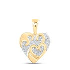 10kt Yellow Gold Diamond Heart Pendant: A Captivating Symbol of Love and Beauty product  Top View from Splendid Jewellery