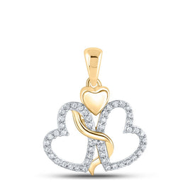 Radiant Love: 10kt Yellow Gold Diamond Heart Pendant product  Top View from Splendid Jewellery