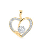Radiant Love: 10kt Yellow Gold Diamond Heart Pendant product  Top View from Splendid Jewellery