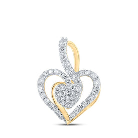 Radiant Love: 10kt Yellow Gold Diamond Heart Pendant product  Top View from Splendid Jewellery