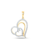 Radiant Love: 10kt Yellow Gold Diamond Heart Pendant product  Top View from Splendid Jewellery