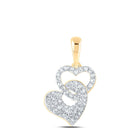 10kt Yellow Gold Diamond Heart Pendant: A Mesmerizing Symbol of Love and Romance product  Top View from Splendid Jewellery
