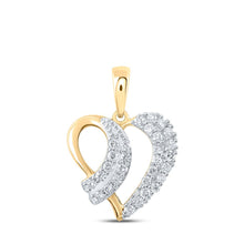 Load image into Gallery viewer, 10kt Yellow Gold Diamond Heart &amp; Love Symbol Pendant | Splendid Romance product  Top View from Splendid Jewellery
