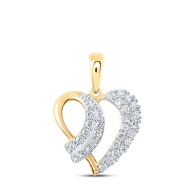 10kt Yellow Gold Diamond Heart & Love Symbol Pendant | Splendid Romance product  Top View from Splendid Jewellery