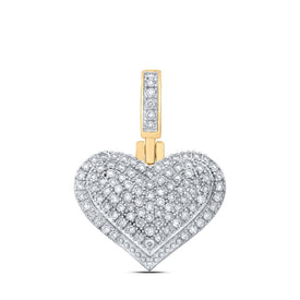 10kt Yellow Gold Diamond Heart & Love Symbol Pendant - A Timeless Expression of Love and Elegance product  Top View from Splendid Jewellery