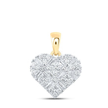 Load image into Gallery viewer, 10kt Yellow Gold Diamond Heart &amp; Love Symbol Pendant | Captivating Romance product  Top View from Splendid Jewellery