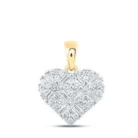 10kt Yellow Gold Diamond Heart & Love Symbol Pendant | Captivating Romance product  Top View from Splendid Jewellery