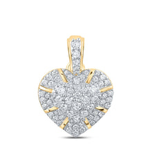 Load image into Gallery viewer, 10kt Yellow Gold Diamond Heart &amp; Love Symbol Pendant product  Top View from Splendid Jewellery