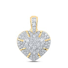 10kt Yellow Gold Diamond Heart & Love Symbol Pendant product  Top View from Splendid Jewellery
