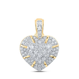 10kt Yellow Gold Diamond Heart & Love Symbol Pendant product  Top View from Splendid Jewellery
