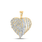 Radiant Love: 10kt Yellow Gold Diamond Heart Pendant - Top View