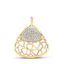 Load image into Gallery viewer, Romantic Brilliance: 10kt Yellow Gold Diamond Heart &amp; Love Symbol Pendant product  Top View from Splendid Jewellery