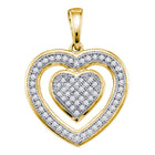 10kt Yellow Gold Nested Heart Diamond Pendant - Symbol of Love and Elegance product  Top View from Splendid Jewellery