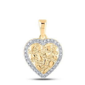 Radiant Love: 10kt Yellow Gold Diamond Heart & Love Symbol Pendant product  Top View from Splendid Jewellery