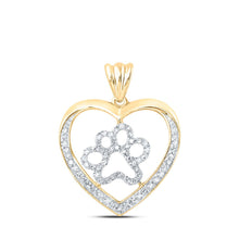 Load image into Gallery viewer, 10kt Yellow Gold Diamond Heart &amp; Love Symbol Pendant product  Top View from Splendid Jewellery