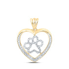 10kt Yellow Gold Diamond Heart & Love Symbol Pendant product  Top View from Splendid Jewellery
