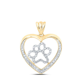 10kt Yellow Gold Diamond Heart & Love Symbol Pendant product  Top View from Splendid Jewellery