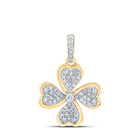 10kt Yellow Gold Diamond Pinwheel Heart Pendant - A Captivating Symbol of Love and Elegance product  Top View from Splendid Jewellery