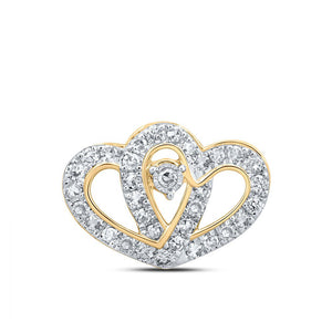 Diamond Heart & Love Symbol Pendant | 10kt Yellow Gold Womens Round Diamond Slide Heart Pendant 1/4 Cttw | Splendid Jewellery GND